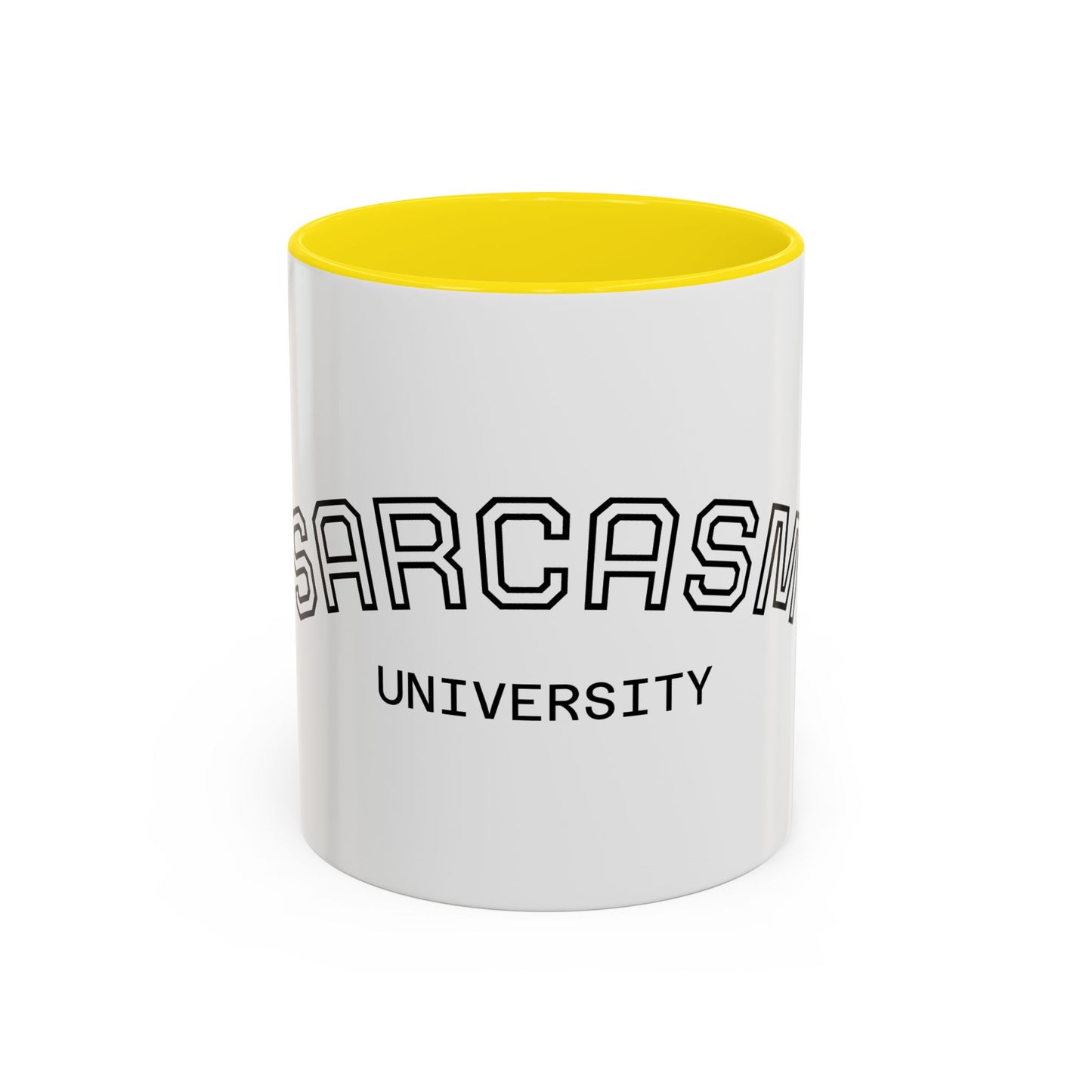 Sarcasm University Accent Coffee Mug — Funny Novelty Tea & Coffee Cup