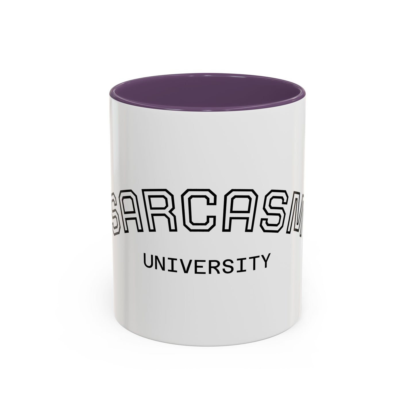 Sarcasm University Accent Coffee Mug — Funny Novelty Tea & Coffee Cup