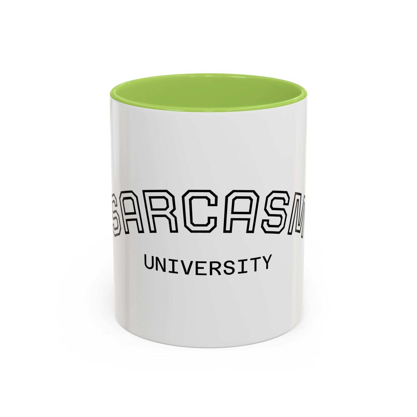 Sarcasm University Accent Coffee Mug — Funny Novelty Tea & Coffee Cup