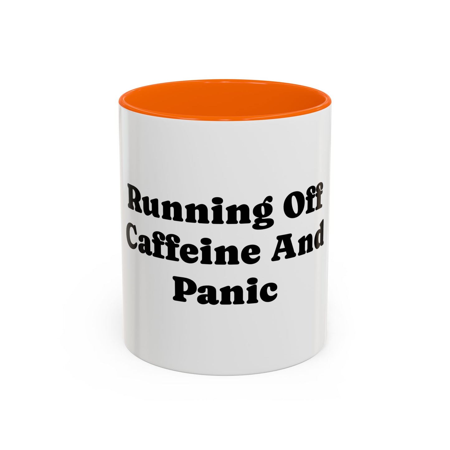 Running On Caffeine And Panic Coffee Mug | Accent Mug 11oz 15oz