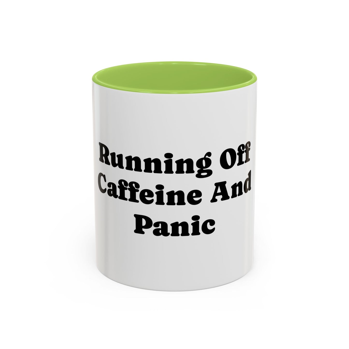 Running On Caffeine And Panic Coffee Mug | Accent Mug 11oz 15oz